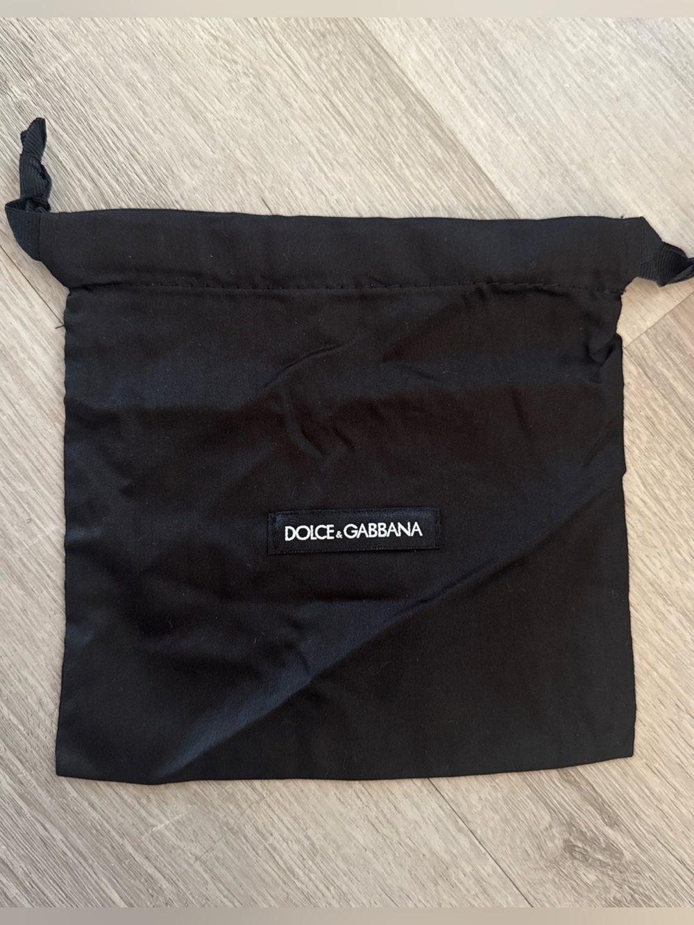 Dolce & Gabbana Dust Bag 8x7  Black Drawstring D&G Storage